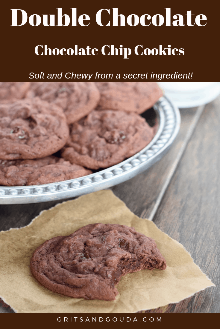 Double Chocolate Chip Cookies Pinterest pin