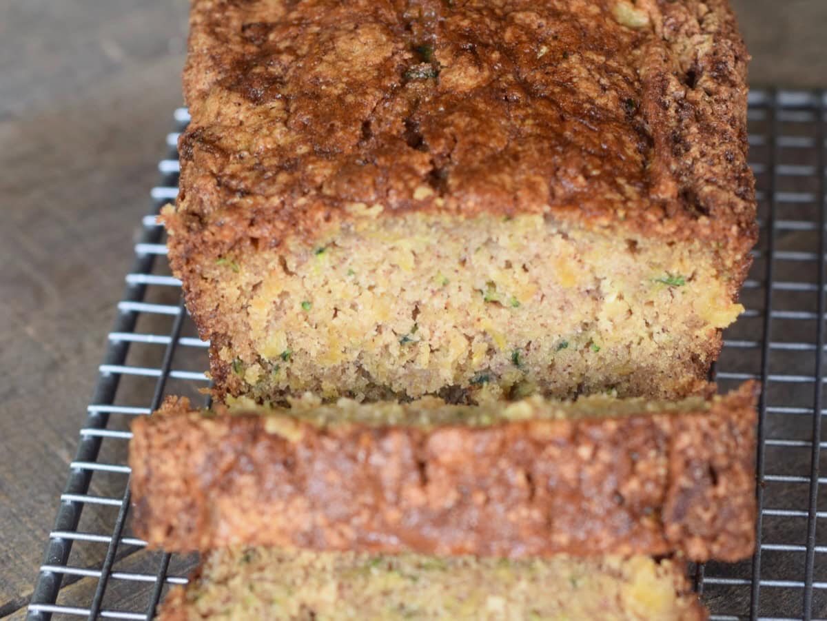 Sliced Pineapple Zucchini Bread.
