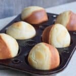 Yeast dinner rolls made in a muffin pan. No knead. Make ahead