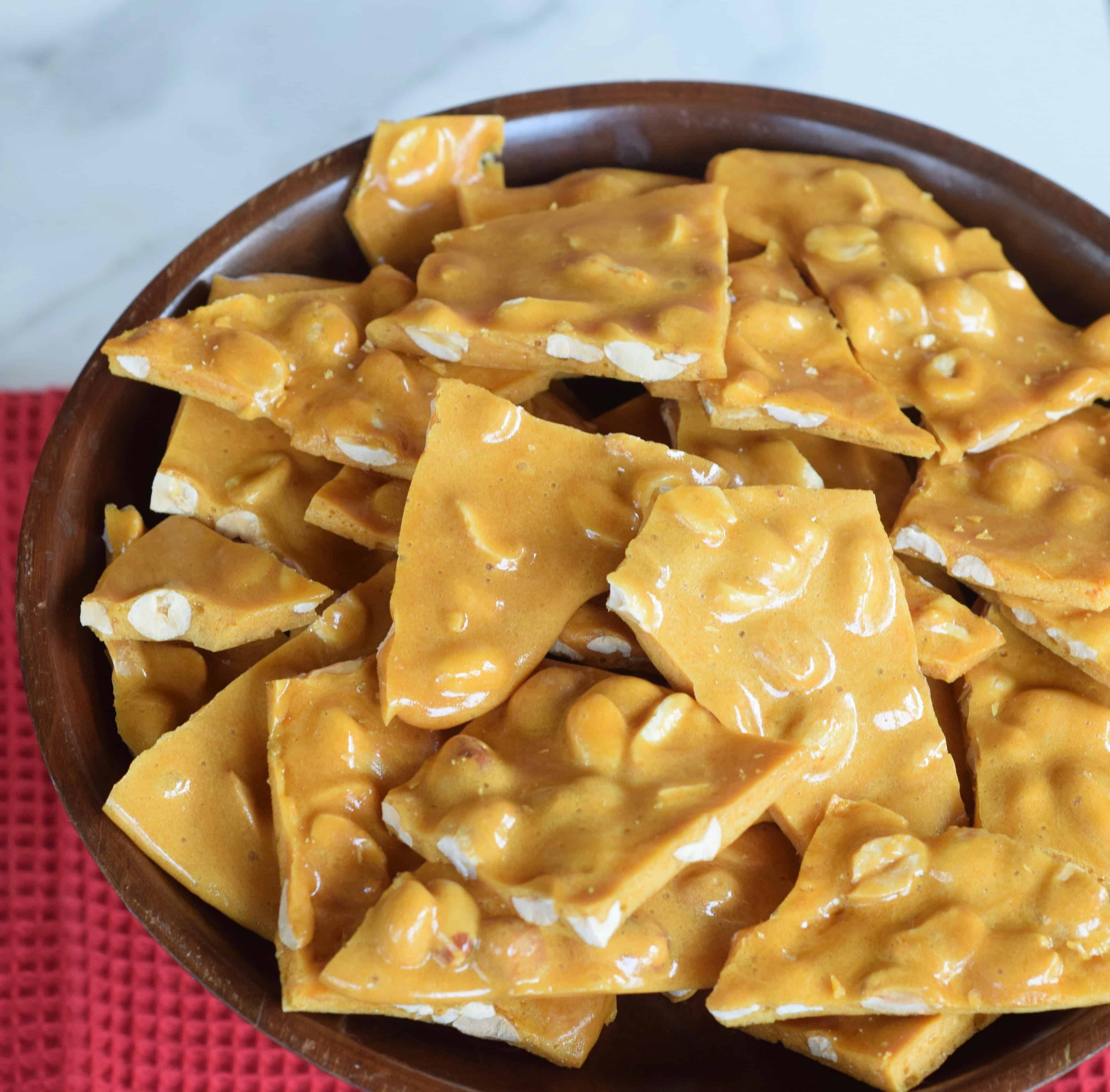 Easy Peanut Brittle made in the microwave