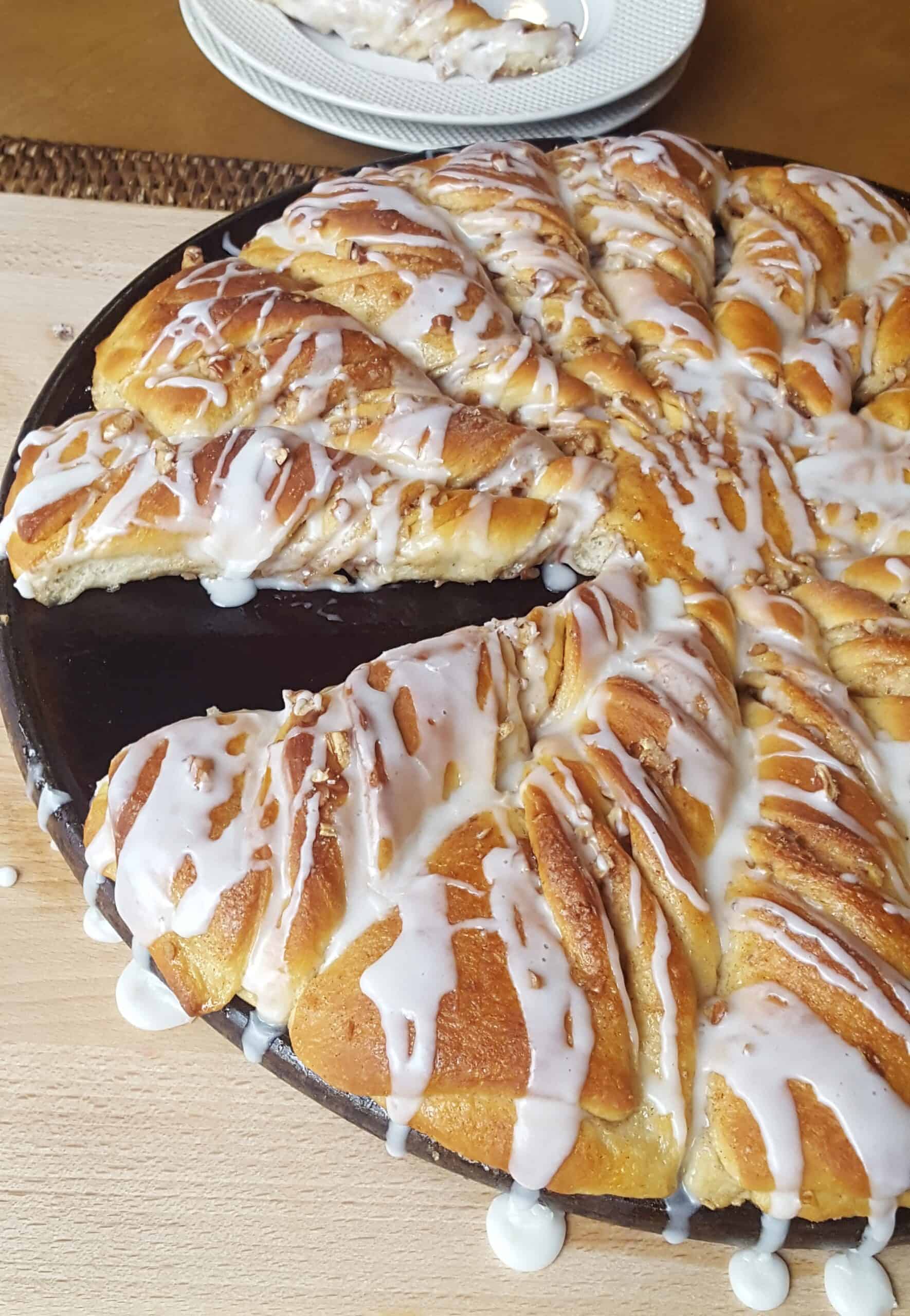 Maple Pecan Coffeecake Twists. A shortcut recipe for the 1969 20th Annual Pillsbury Bakeoff bookazine. Drizzled with plenty of icing.