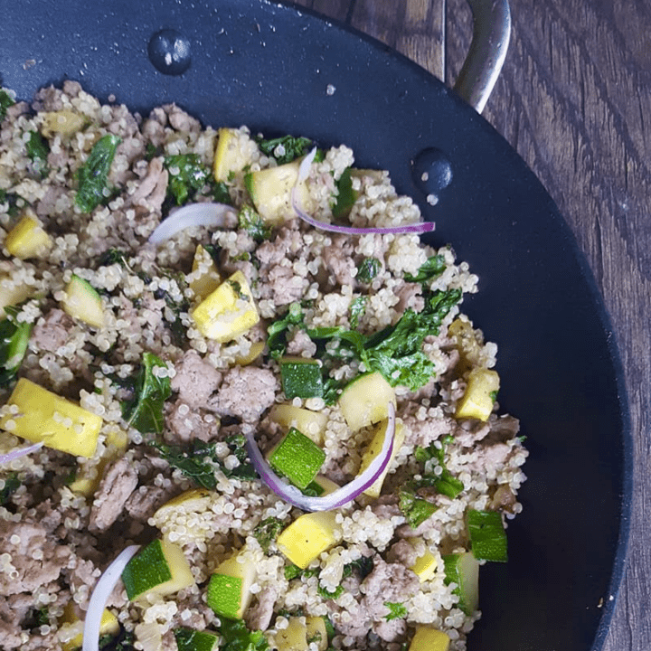 Ground Turkey and Quinoa Skillet Dinner Grits and Gouda