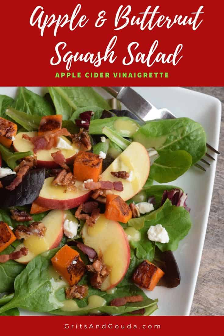 Pinterest image of Apple Butternut Squash Salad
