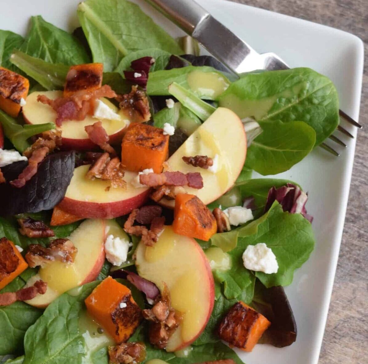 Butternut Squash Apple Salad with Candied Pecans