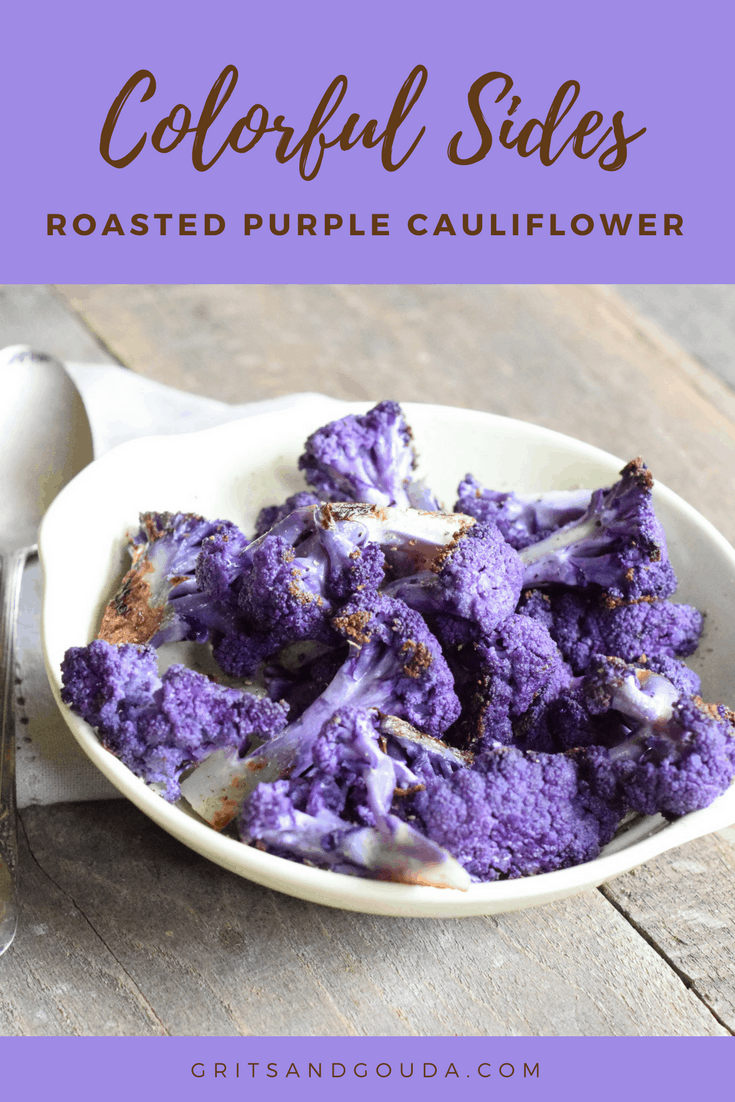 Pinterest image for Roasted Purple Cauliflower