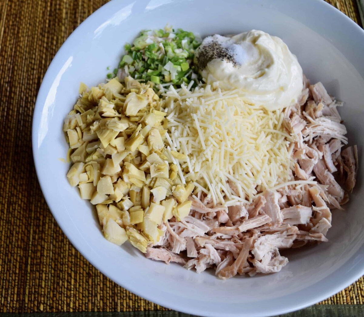 chicken salad ingredients before mixing