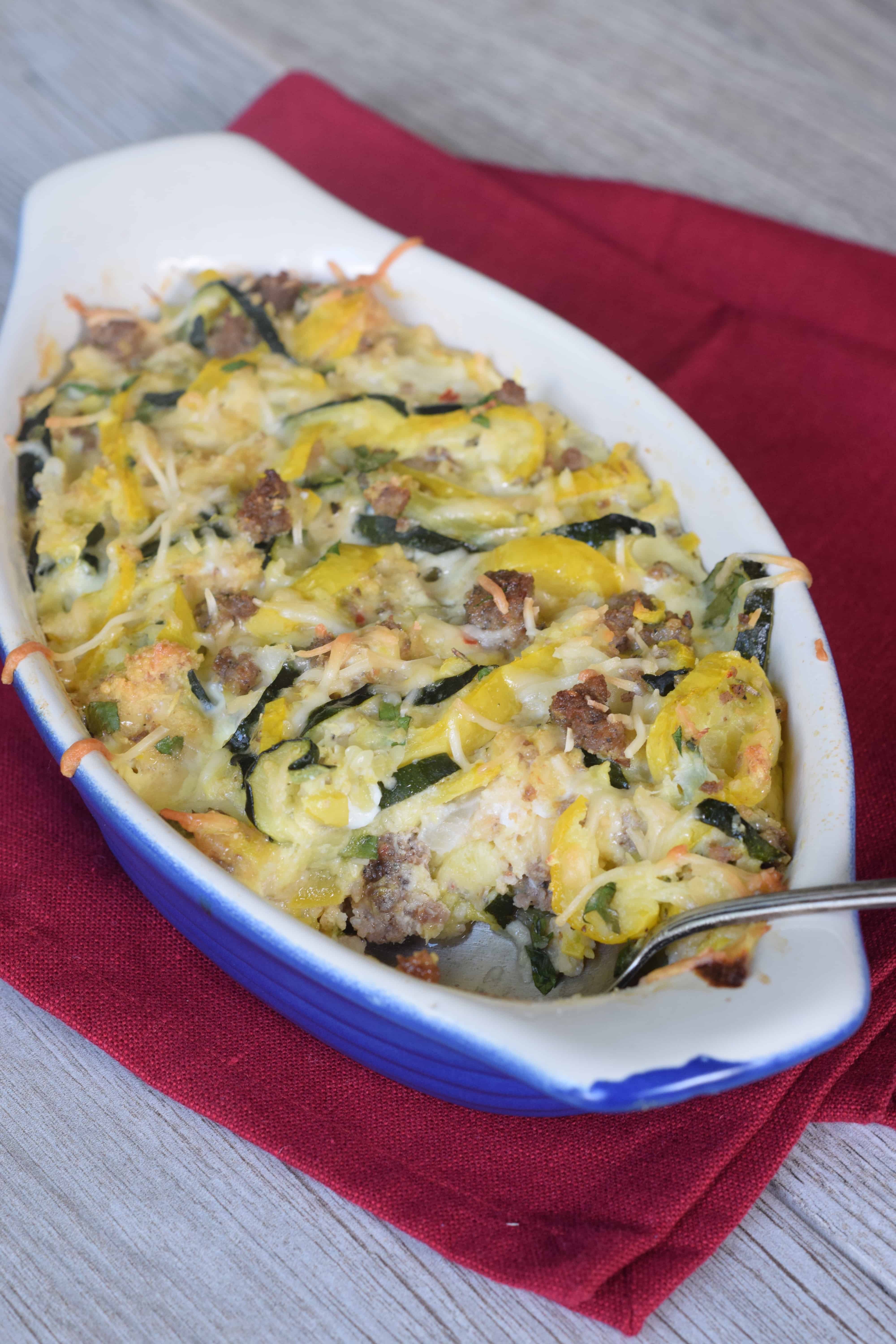 Sausage and Summer Squash Casserole (With Keto Version) - Grits and Gouda