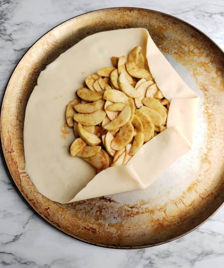 apple galette fold over of pie crust