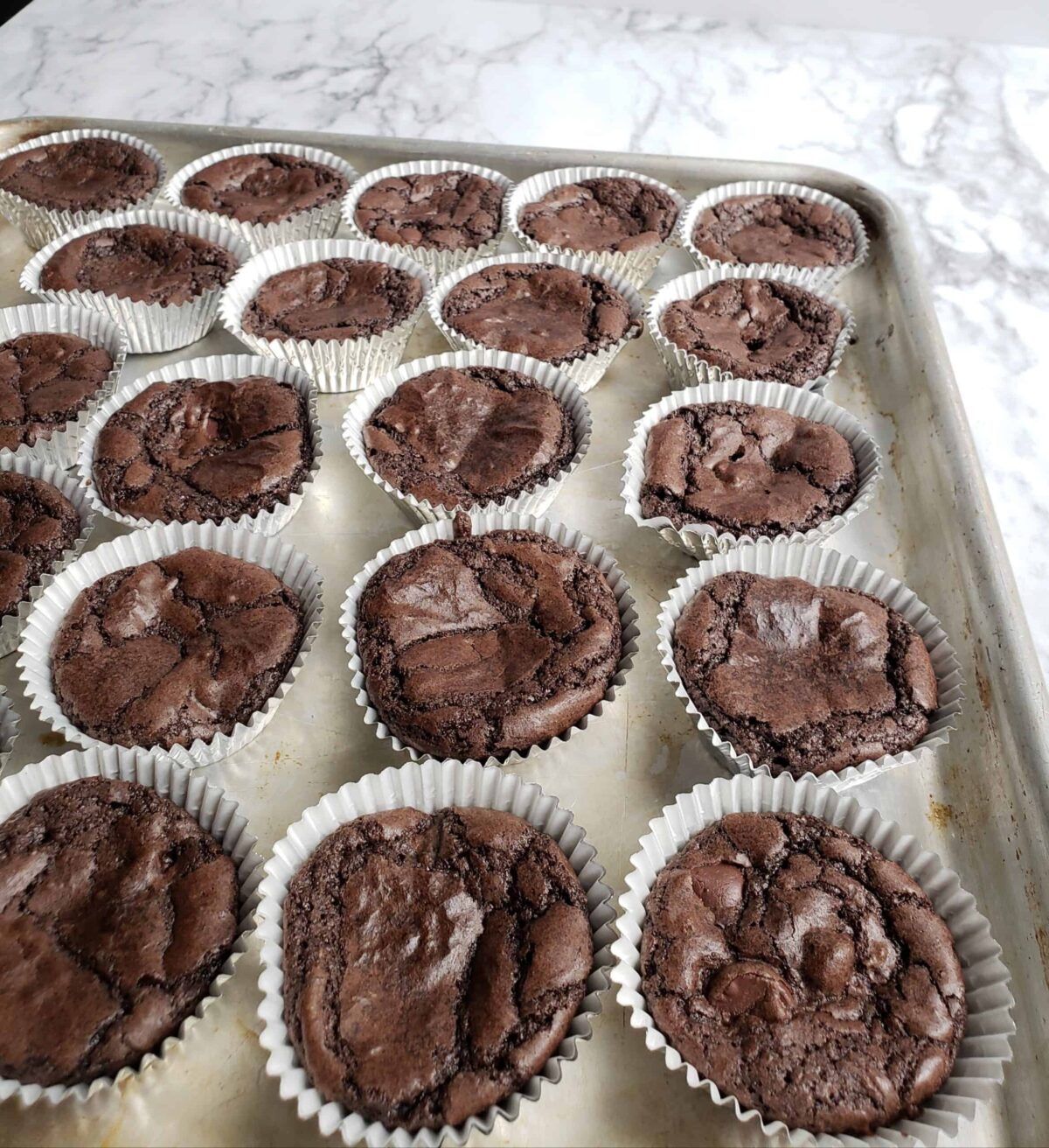 brownies baked in foil muffin cups