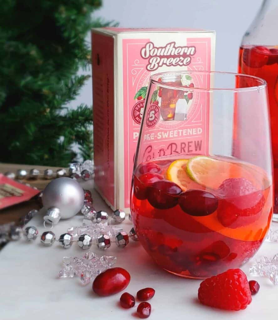 Serve Sweet Tea Sangria "Skinny" Mocktail at a Christmas tree trimming party.