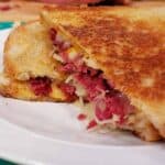 How to make homemade Reuben Sandwiches in the Instant Pot that will rival a Jewish deli-in a fraction of the time! Close up of reuben sandwich