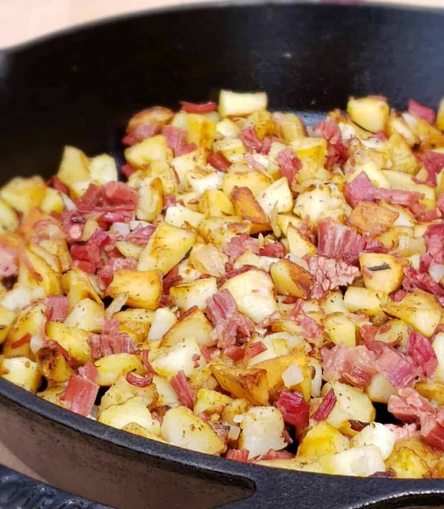 Corned Beef and Roasted Potato Hash turns leftovers a scrumptious Brunch or Brinner.