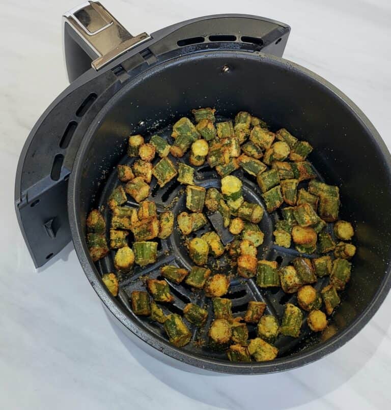 OvenFried Okra (with Air Fryer Option) Grits and Gouda