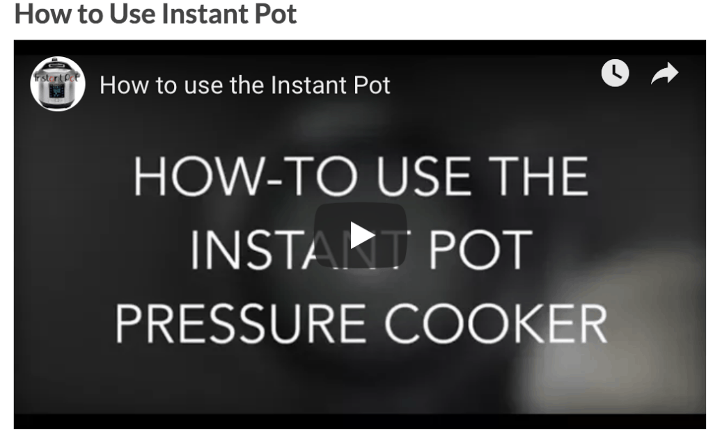 How to use the Instant Pot video picture