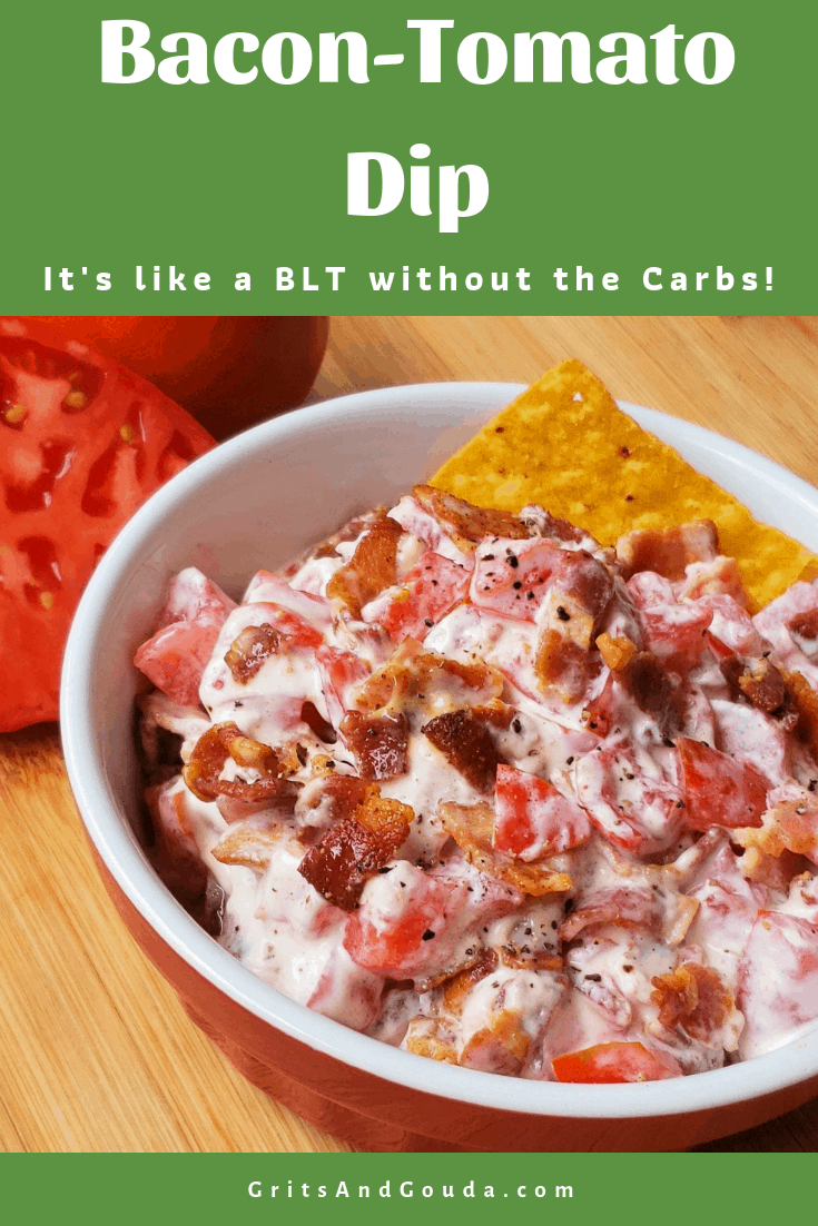 Bacon Tomato Dip. If you like BLT sandwiches, you will LOVE this dip! Pinterest pin
