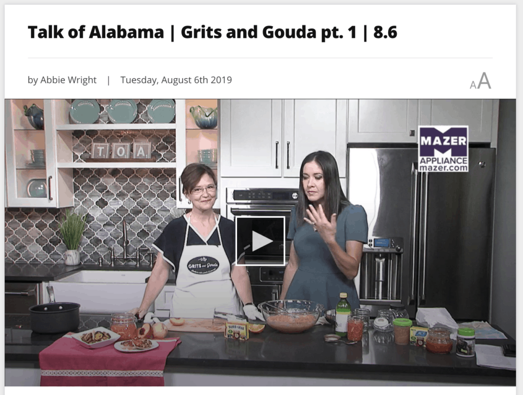 Kathleen Royal Phillips and Nicole Allshouse making Peach Freezer Marmalade on ABC 33/40's Talk of Alabama August 6 2019