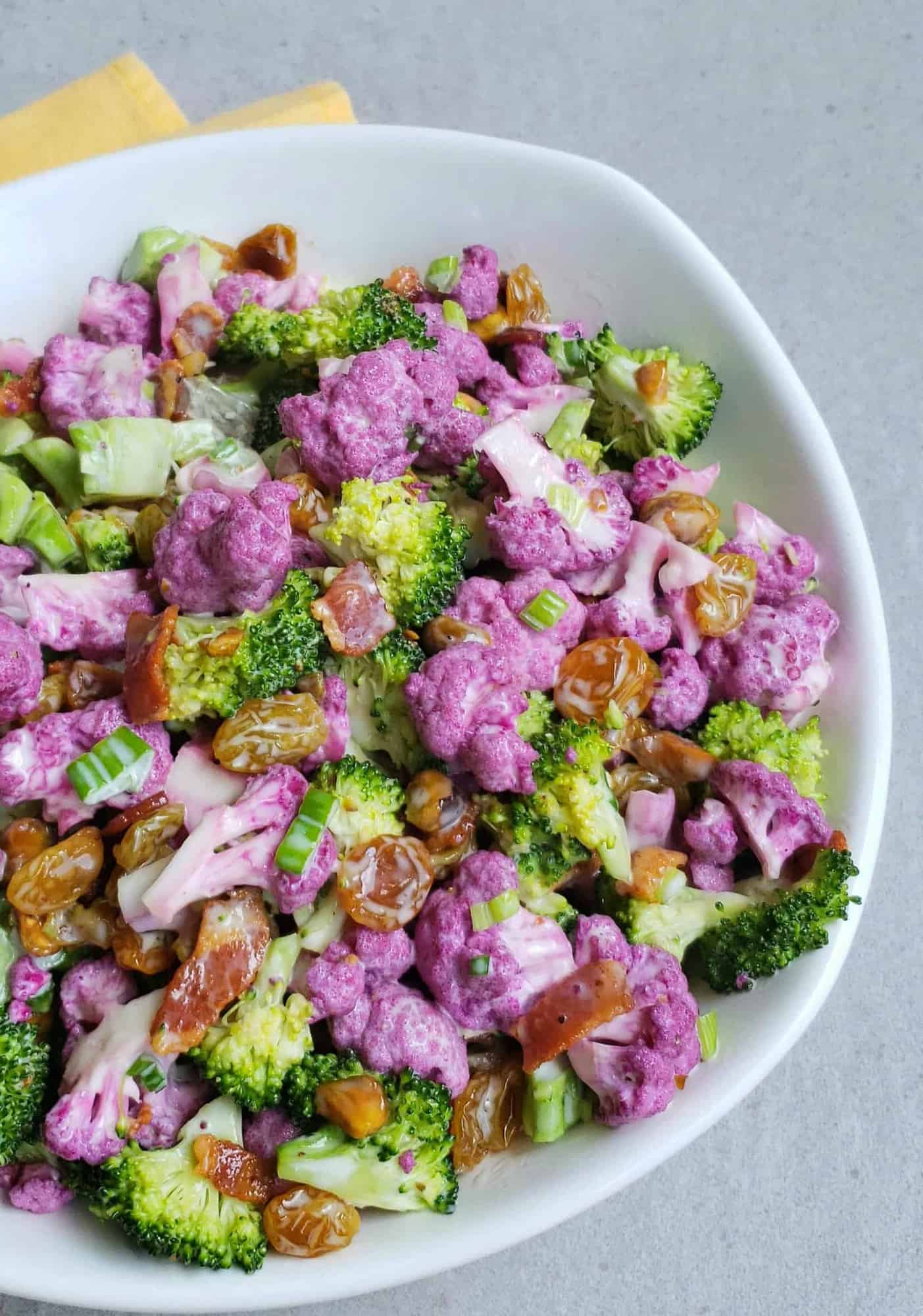 Broccoli Raisin and Purple Cauliflower Salad Pinterest pin