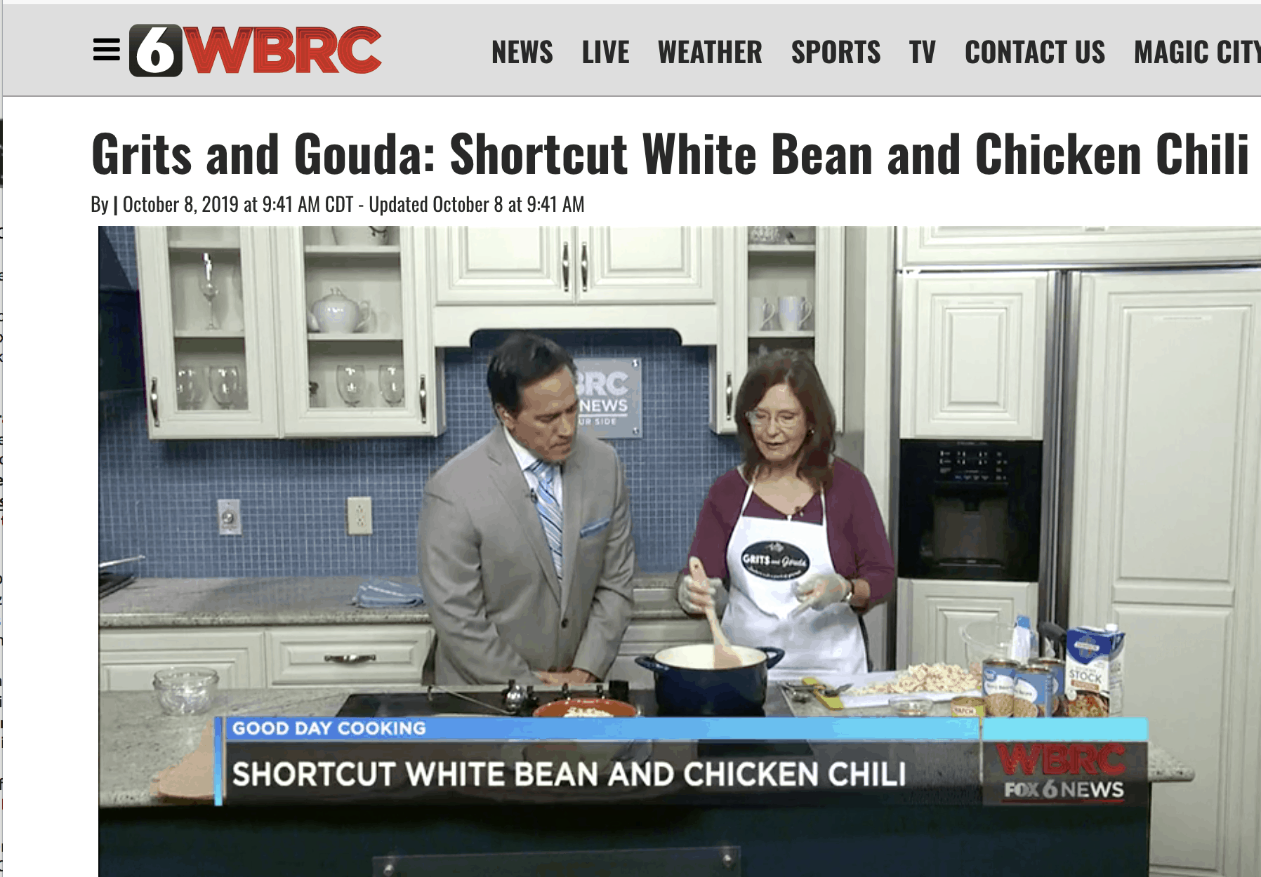 Kathleen Phillips and Mike Dubberly make White Bean and Chicken Chili