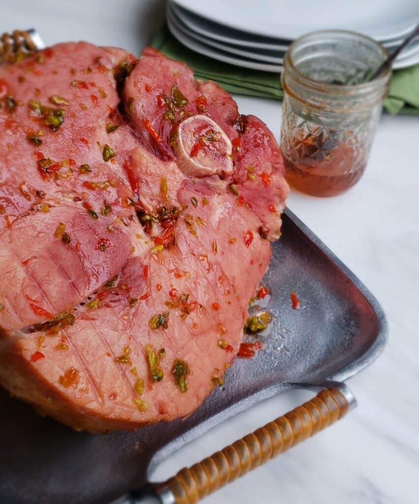 butt portion ham with peper jelly