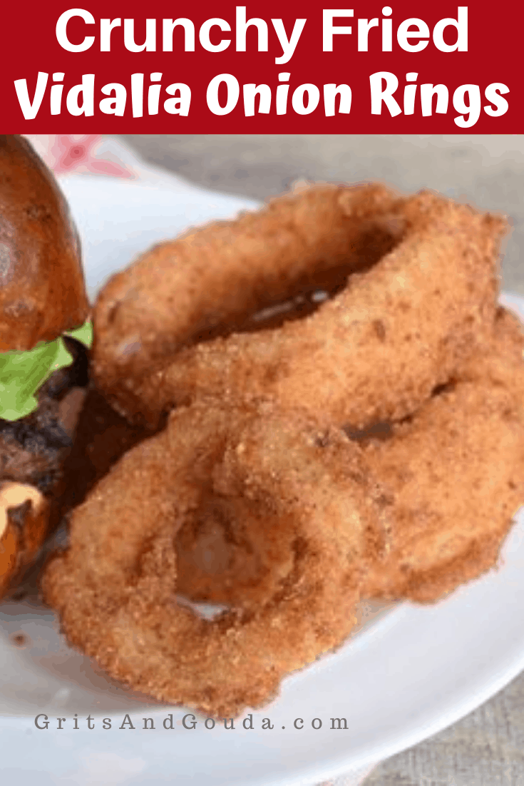 Pinterest Pin for Crunchy Fried Vidalia Onion Rings