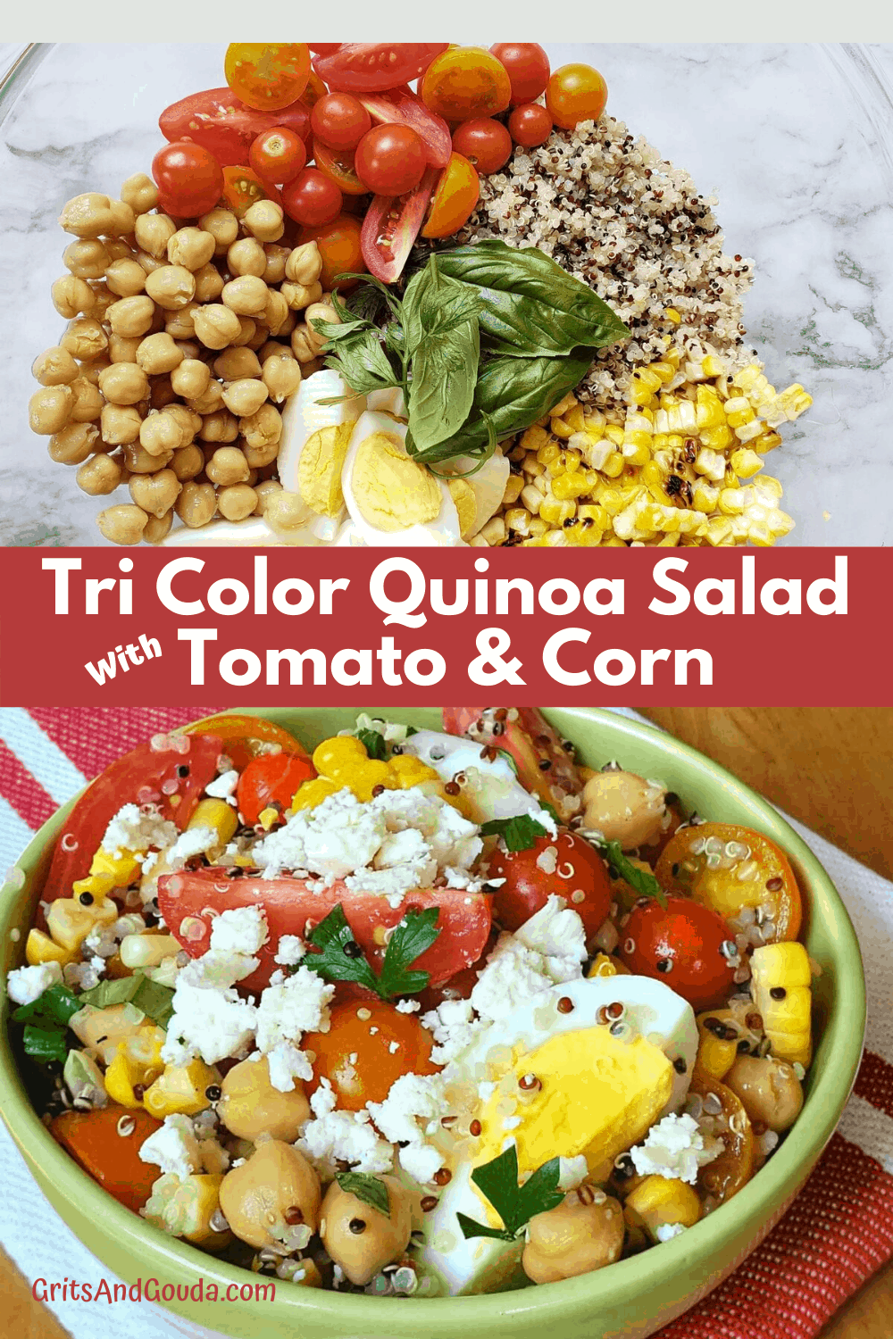 Pinterest Pin for Tri Color Quinoa Salad