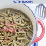 Pinterest pin for green beans with bacon
