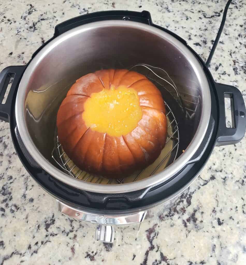 Cooked pumpkin in an Instant Pot