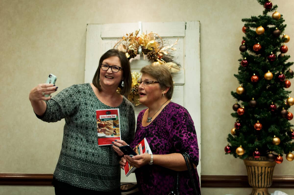 Guests taking selfies