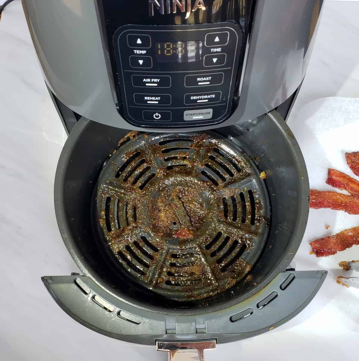 Easy Air Fryer Candied Bacon Grits and Gouda