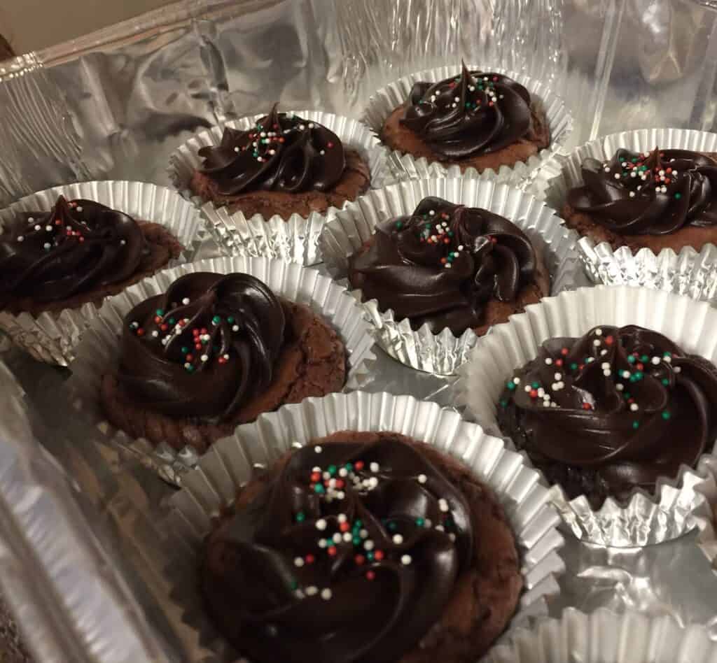 Up close picture of chocolate cupcakes