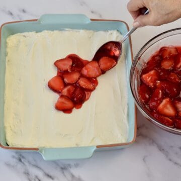 Easy Strawberry Pretzel Salad (8x8 Pan) - Grits And Gouda