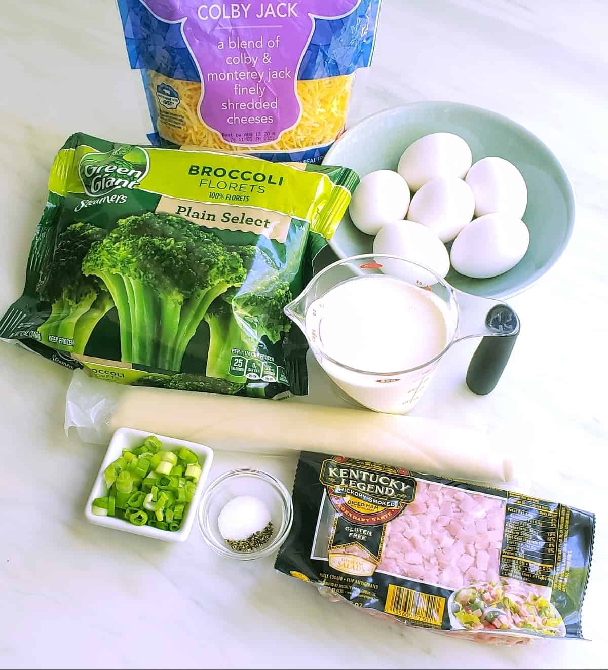 Ingredients for Best Easy Ham Broccoli Quiche.