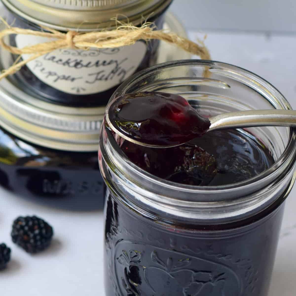 Freezer Blackberry Pepper Jelly Grits and Gouda