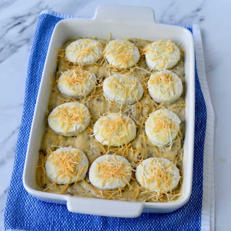 Sausage Gravy Biscuit Casserole Grits and Gouda