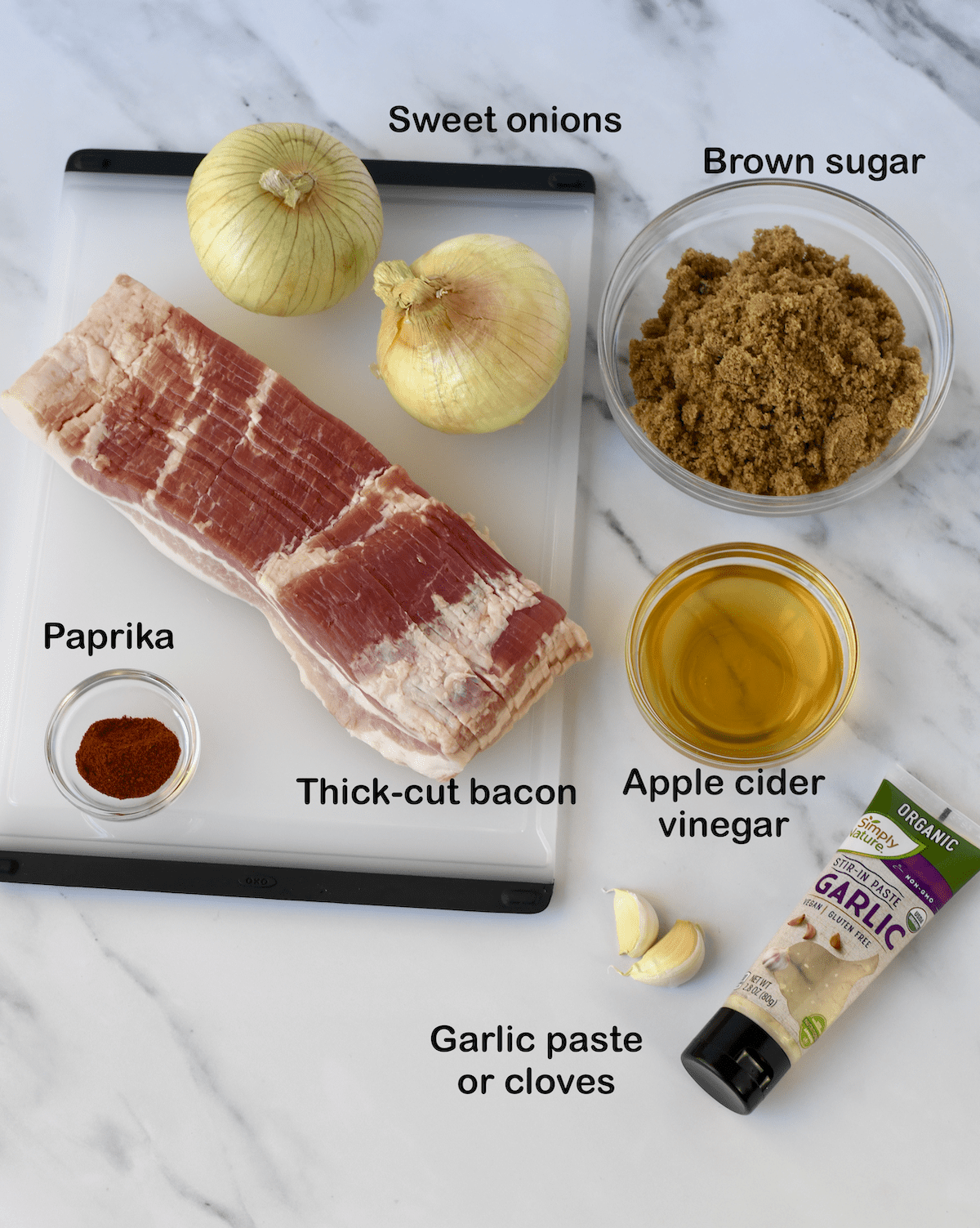Instant Pot bacon jam ingredients