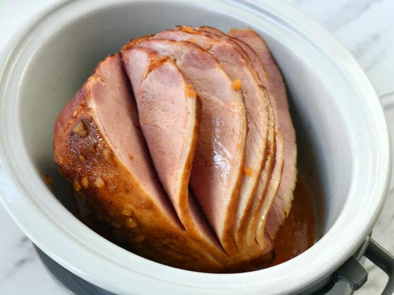 Slow Cooker Pineapple Brown Sugar Ham Grits and Gouda