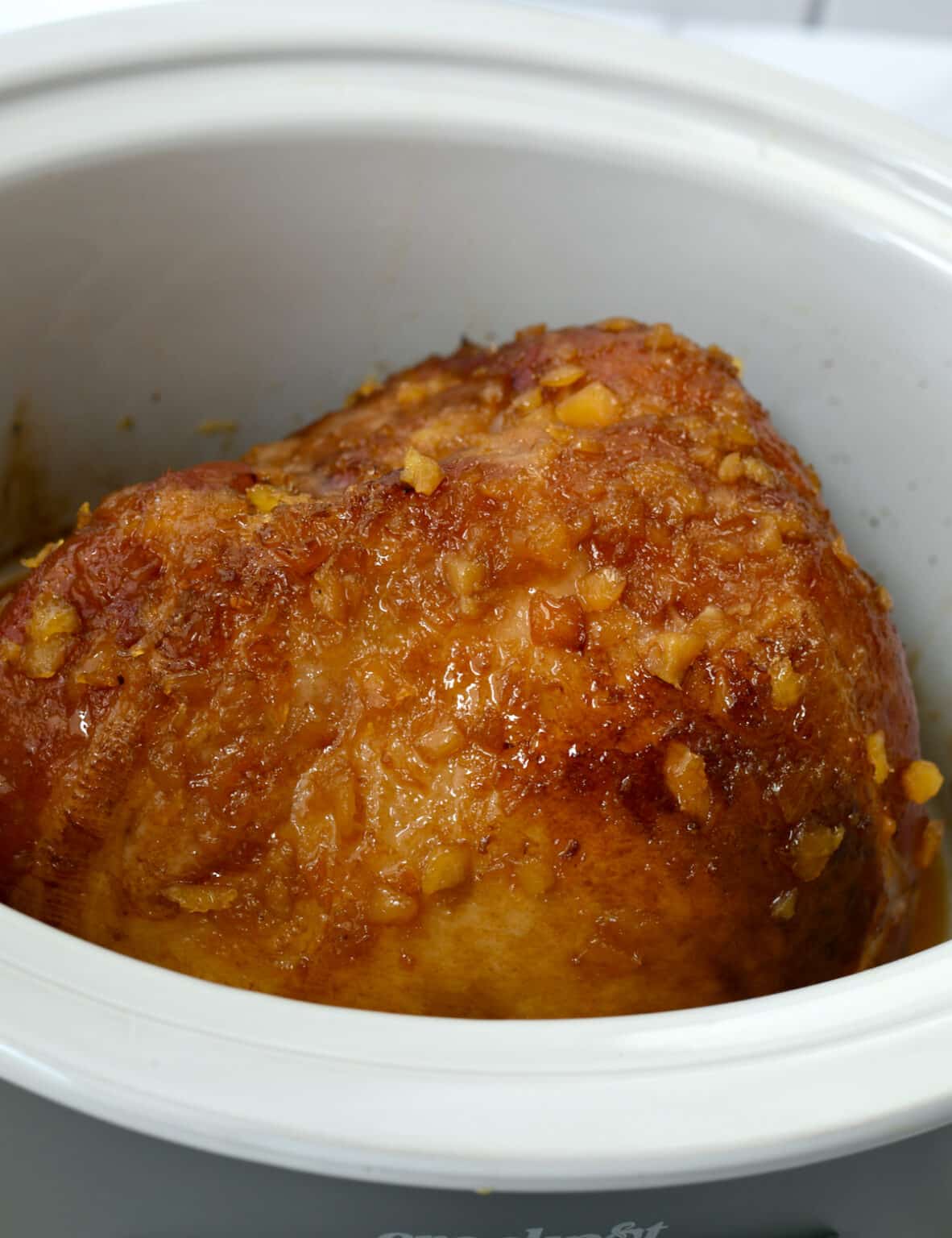 Slow Cooker Pineapple Brown Sugar Ham Grits and Gouda