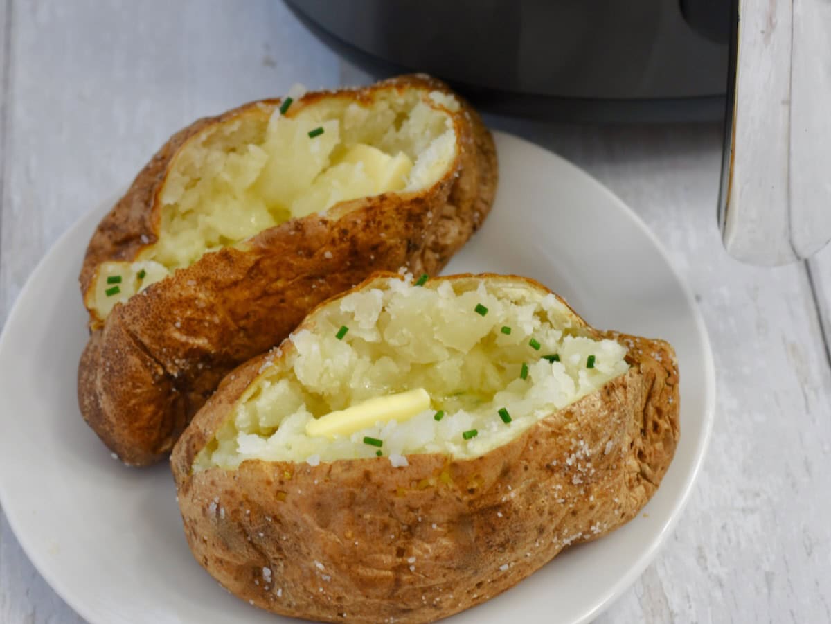 Baked Potatoes in Ninja Air Fryer - Grits and Gouda