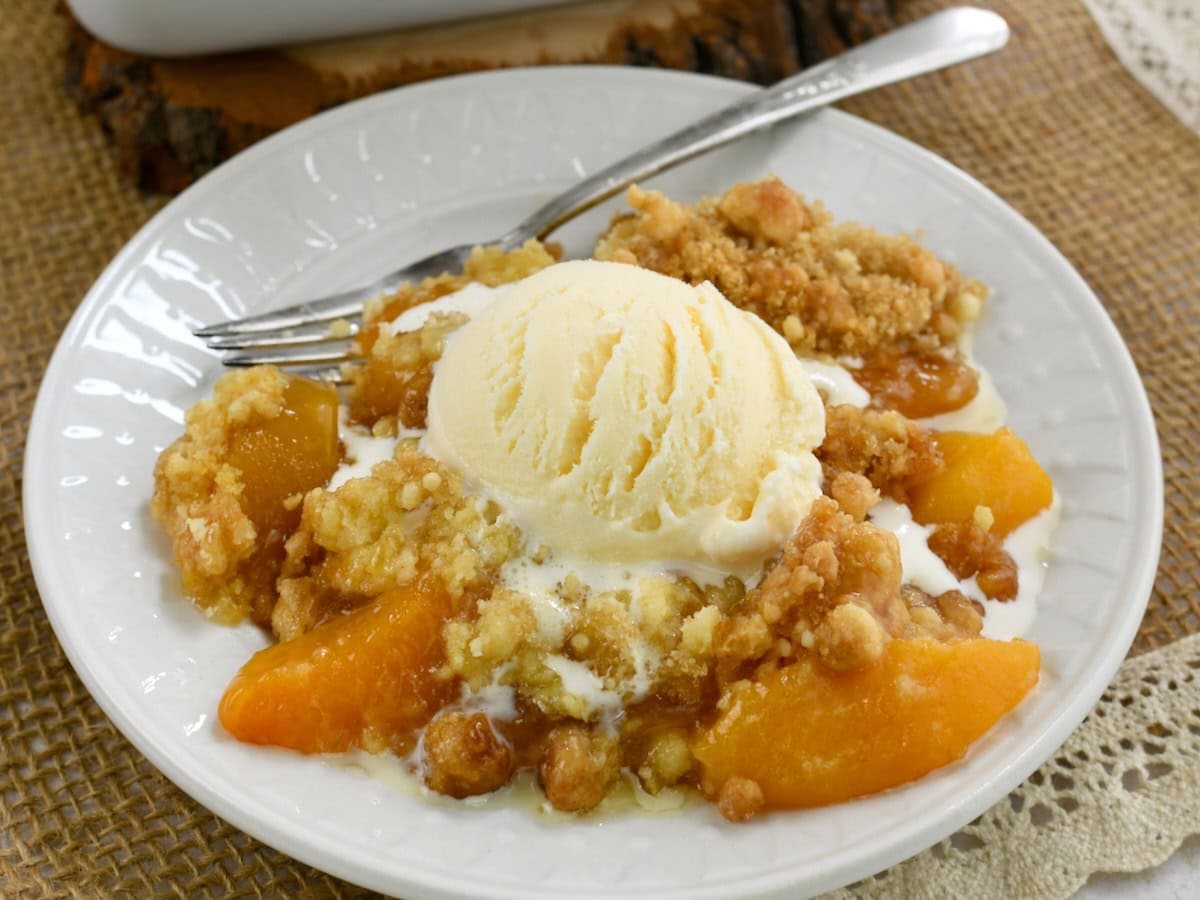 Peach Cobbler with Cake Mix - Grits and Gouda